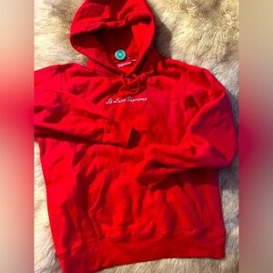 Supreme Le Luxe Hoody cotton Men Sz Medium red/white purchased at StockX